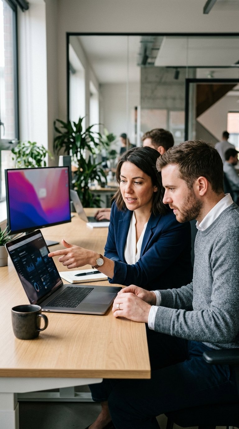 Software team discussing a digital product