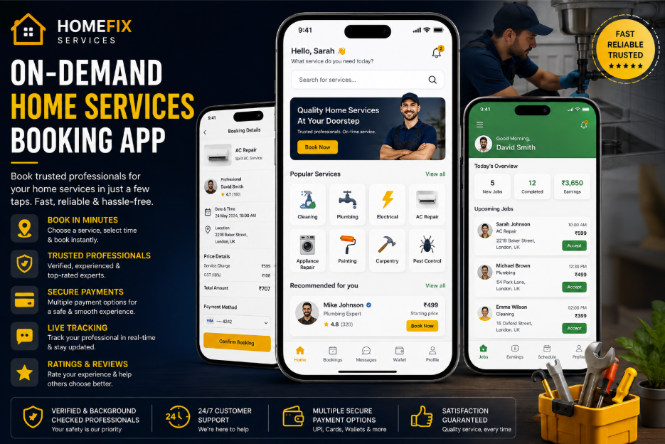 Home services booking mobile application