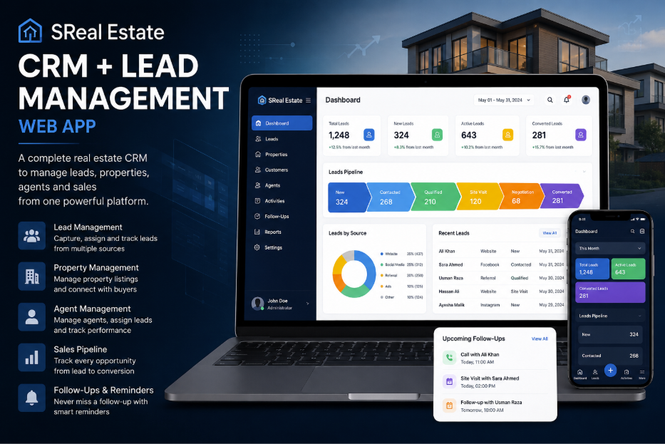 Real estate CRM and lead management web app