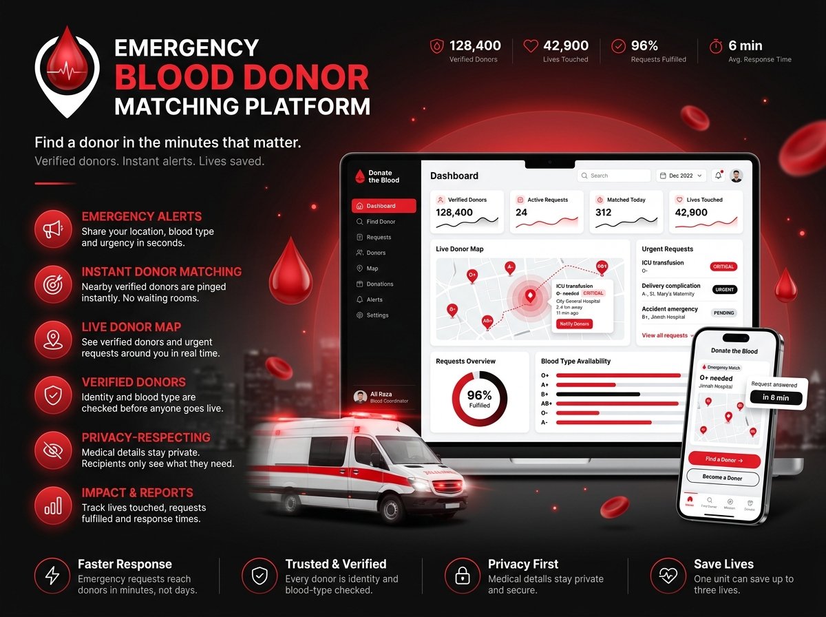 Donate The Blood blood donor matching platform